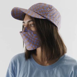 Baggu Baseball Cap in Lavender Trippy Checker